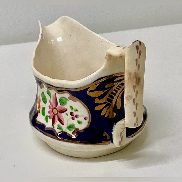 19th Century Gaudy Welsh Columbine Pattern Hand Painted Gravy Boat Creamer Jug - Picture 8 of 16